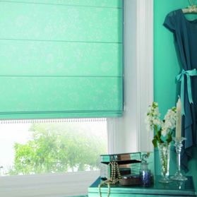 green bedroom blinds