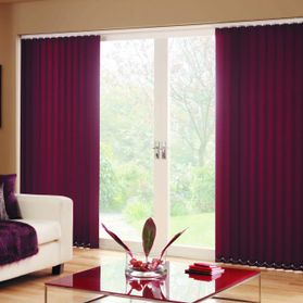 purple full patio door blind