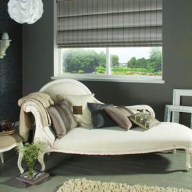 grey blinds in home