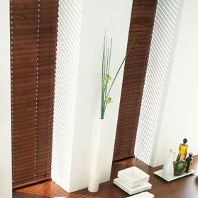thin wood blinds